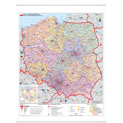 Polska kodowa - drogowa - mapa ścienna
